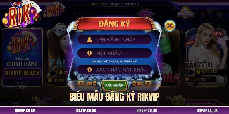 Biểu mẫu đăng ký Rikvip