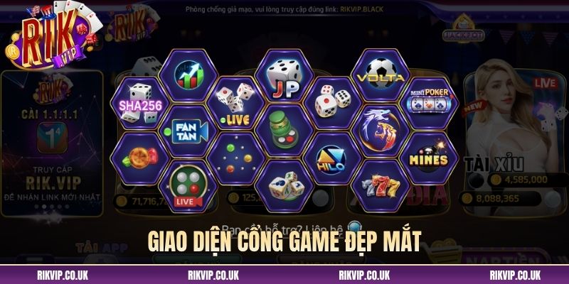 Giao diện cổng game đẹp mắt